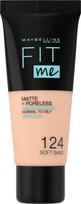 Maybelline Fit Me Matte & Poreless makiažo pagrindas - 124 Soft Sand Tube