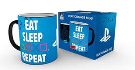 spalva keiciantis puodelis - PLAYSTATION Eat Sleep Repeat spalvą keičiantis puodukas - 3 nuotrauka