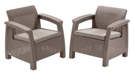 Keter Corfu Duo Garden Chair Set Beige
