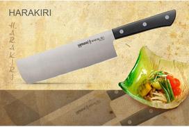 virtuvinis kapoklis - Samura HARAKIRI Universal Kitchen knife NAKIRI 6.7"/ 170mm Black - 3 nuotrauka