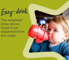Pirkti Puodelis su snapeliu Tommee Tippee Superstar Weighted Straw Cup Green, 300 ml - Photo 3