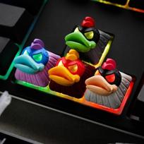 keycaps juodi - Klavišų dangtelis Ducky Hot Keys Project Ducky League Keycap - Lucky, juoda/raudona/pilka/smėlio - 6 nuotrauka