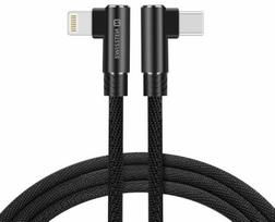 Swissten L Type Textile Universal Quick Charge 3.1 USB-C to Lightning Black