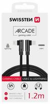 type c to type c laidas 2m - Swissten L Type Textile Universal Quick Charge 3.1 USB-C to Lightning Black - 4 nuotrauka
