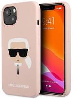 mini telefonai - Karl Lagerfeld "KLHCP13SSLKHPI Silicone Karl Head Case iPhone 13 mini" Light Pink - 1 nuotrauka