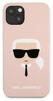 mini telefonai - Karl Lagerfeld "KLHCP13SSLKHPI Silicone Karl Head Case iPhone 13 mini" Light Pink - 2 nuotrauka