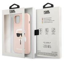 mini telefonai - Karl Lagerfeld "KLHCP13SSLKHPI Silicone Karl Head Case iPhone 13 mini" Light Pink - 5 nuotrauka