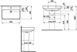 praustuvas 65 cm - Laufen Pro S 650x465mm Washbasin White - 2 nuotrauka