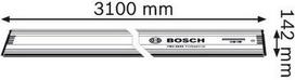 linu pjuklas - Bėgis Bosch FSN 3100 Guide Rail 3100mm - 2 nuotrauka