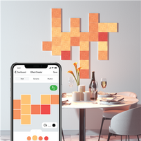 ismanus sviestuvas - Šviestuvas Nanoleaf Canvas Smarter Kit Ligtning 9 Panels - 10 nuotrauka