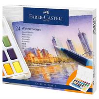 akvareliniai dazai - Faber-Castell - Watercolours in pans 24ct set (169724) - 2 nuotrauka