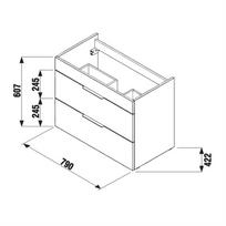 vonios spintele 80 - Spintelė su praustuvu Jika Cube 80 cm - 2 nuotrauka