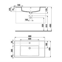 vonios spintele 80 - Spintelė su praustuvu Jika Cube 80 cm - 3 nuotrauka