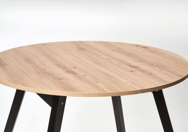 isskleidziamas stalas azuolas - Halmar Ruben, juodas/ąžuolo, 1020 - 1420 mm x 1020 mm x 730 mm - 5 nuotrauka