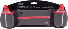 rankine ant juosmens - Avento Running Belt With 2 Bottles, rožinė/pilka, 0.38 l - 1 nuotrauka
