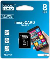 microtas - Atminties kortelė GoodRam M40A 8GB microSDHC Class 4 + Adapter - 2 nuotrauka