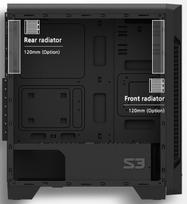 pc case atx mid tower case - Korpusas Zalman S3 TG, juoda - 5 nuotrauka