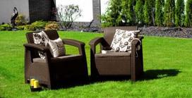 keter corfu - Keter Corfu Duo Garden Chair Set Brown - 2 nuotrauka