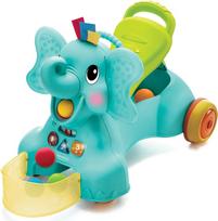 Paspiriamas automobilis Infantino 3-in-1 Sit Walk & Ride Elephant, mėlynas/geltonas/žalias