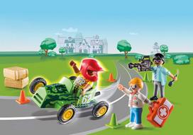 zaislas gydytojo - Playmobil PLAYMOBIL 70919 ANTIS ON IŠKVIETIMAS – Greitosios pagalbos gydytojo veiksmai. Padėkite lenktynininkui!, statybinis žaislas - 5 nuotrauka