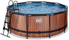 pompa baseinui - Karkasinis baseinas Exit Premium Wood 360x122 cm, su smėlio filtru - 1 nuotrauka