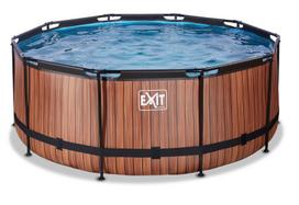 pompa baseinui - Karkasinis baseinas Exit Premium Wood 360x122 cm, su smėlio filtru - 2 nuotrauka
