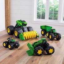 modeliukai traktoriai - Žaislinis traktorius John Deere Rev Up, žalia - 8 nuotrauka