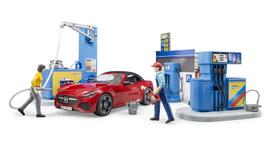 geltona masinyte - Rinkinys Bruder Petrol Station And Car Wash 62111, raudona/geltona/žalia/pilka/žydra - 4 nuotrauka
