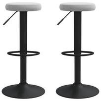 Pirkti Baro kėdė VLX Bar Stools Light Grey Velvet, šviesiai pilka, 2 vnt. - Photo 1