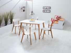 staliukas oak - Signal Meble Mosso Dining Table White/Oak - 3 nuotrauka