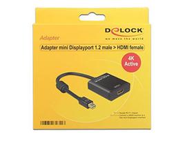display port laidas - Delock Adapter Displayport-mini to HDMI Black - 2 nuotrauka