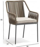 lauko kedes ruda - Valgomojo kėdė Home4you Andros 21180, pilka/šviesiai ruda - 2 nuotrauka