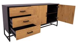 komoda 160 - Komoda Home4you Amsterdam 45033, juoda, 160x40x75 cm - 3 nuotrauka