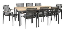 Lauko baldų komplektas Home4you Montana 13269, pilkas, 8 vietų