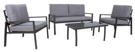 ermitazas lauko kedes - Lauko baldų komplektas Home4you Tifton 4 Piece, pilkas, 1-4 vietų - 2 nuotrauka