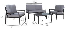 ermitazas lauko kedes - Lauko baldų komplektas Home4you Tifton 4 Piece, pilkas, 1-4 vietų - 6 nuotrauka