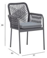 ermitazas lauko kedes - Lauko kėdė Home4you Hela, pilka, 60 cm x 57 cm x 89 cm - 2 nuotrauka