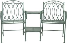 suolas su stali - Suoliukas Home4you Mint 40055, žalias, 155 cm x 68.5 cm x 91.5 cm - 2 nuotrauka