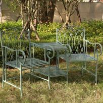 suolas su stali - Suoliukas Home4you Mint 40055, žalias, 155 cm x 68.5 cm x 91.5 cm - 5 nuotrauka