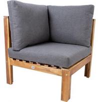 foteliai moduliniai - Lauko sofa Home4you Finlay Corner, pilka/medžio, 71 cm x 71 cm x 70 cm - 1 nuotrauka