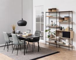 stalvirsis plien - Valgomojo stalas Home4you Angus, juodas, 2000 mm x 900 mm x 74 mm - 3 nuotrauka