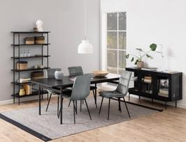 stalvirsis plien - Valgomojo stalas Home4you Angus, juodas, 2000 mm x 900 mm x 74 mm - 4 nuotrauka