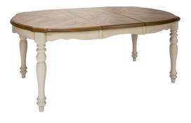 isskleidziamas stalas azuolas - Valgomojo stalas išskleidžiamas Home4you Lily 14252, baltas/ąžuolo, 1370 - 1820 mm x 1065 mm x 760 mm - 3 nuotrauka