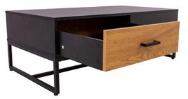 stalas 60 40 - Kavos staliukas Home4you Amsterdam 45032, juodas/ąžuolo, 1100x600x400 mm - 4 nuotrauka