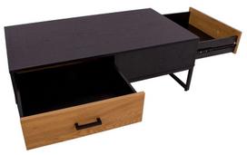 stalas 60 40 - Kavos staliukas Home4you Amsterdam 45032, juodas/ąžuolo, 1100x600x400 mm - 6 nuotrauka
