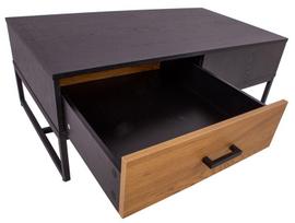stalas 60 40 - Kavos staliukas Home4you Amsterdam 45032, juodas/ąžuolo, 1100x600x400 mm - 7 nuotrauka