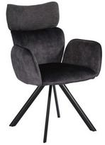 Fotelis Home4you Eddy 10331, tamsiai pilka, 63 cm x 55 cm x 89 cm