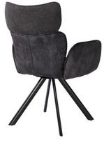 valgomojo kede kresliukas - Fotelis Home4you Eddy 10331, tamsiai pilka, 63 cm x 55 cm x 89 cm - 2 nuotrauka