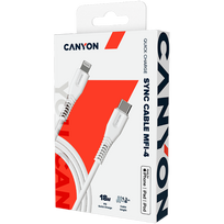 usb to 2.5mm - CANYON MFI-4 Type C Cable To MFI Lightning for Apple, PVC Mouling,Function: with full feature( data - 4 nuotrauka