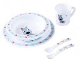 plastikinis stalas - Stalo įrankių komplektas Canpol Babies Cute Animals 4/401, 5 vnt. - 1 nuotrauka